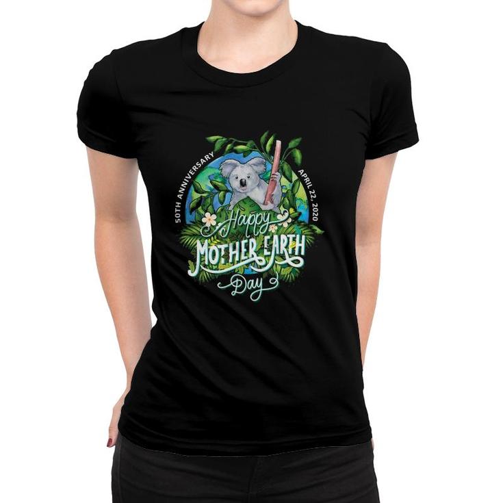 Happy Mother Earth Day Koala Bear 50Th Anniversary Women T-shirt