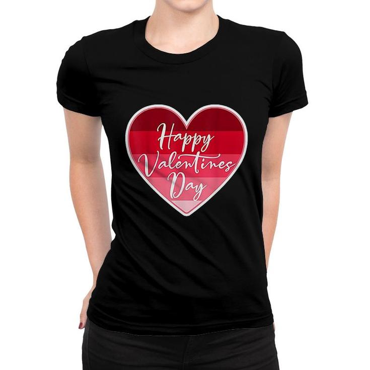 Happy Valentines Day Red Heart Graphic Design Women T-shirt