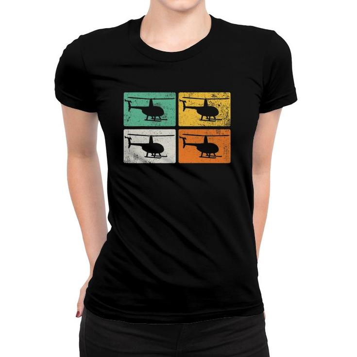Helicopter Aviation Aircraft Pilot Vintage Women T-shirt