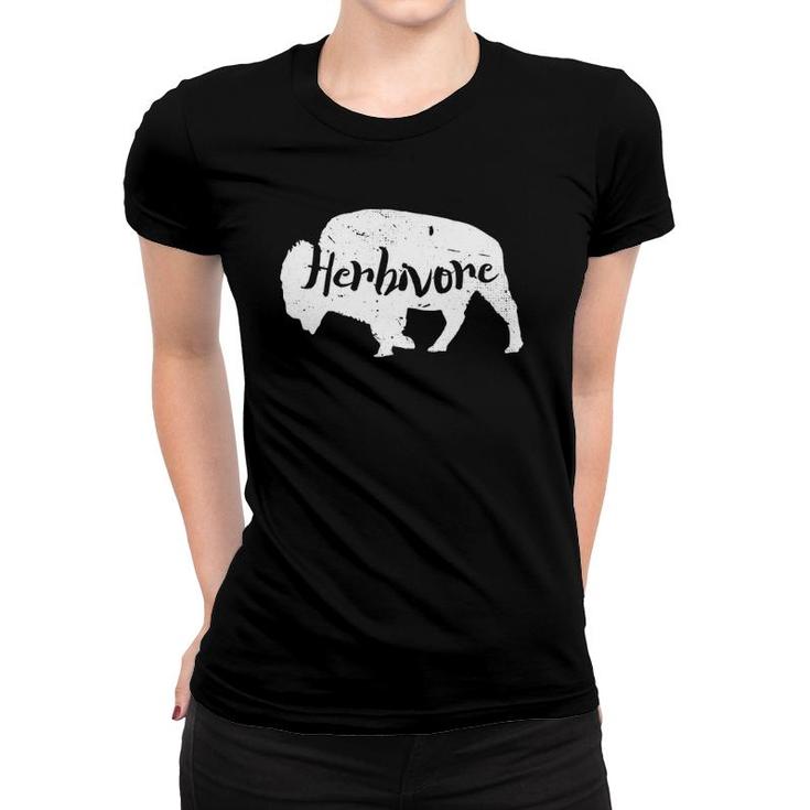 Herbivore Bison Animal Image Vegan Power Silhouette Women T-shirt