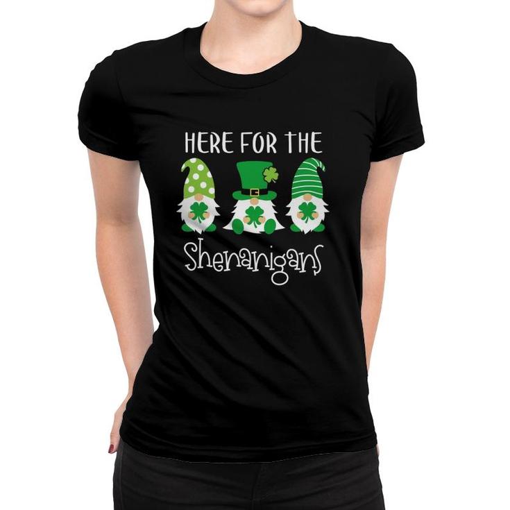 Here For The Shenanigans St Patrick's Day Gnome Women T-shirt