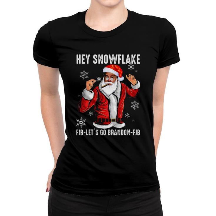 Hey Snowflake Fjb Let's Go Brandon Fjb Christmas  Women T-shirt