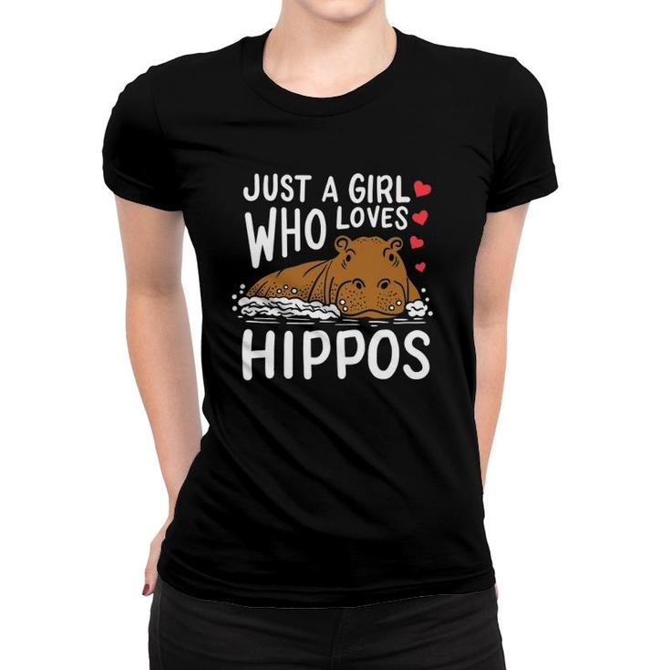 Hippo Just A Girl Who Loves Hippos Women T-shirt