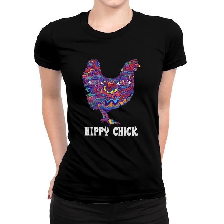 Hippy Chick Artwork Chicken Animal Lover Women T-shirt
