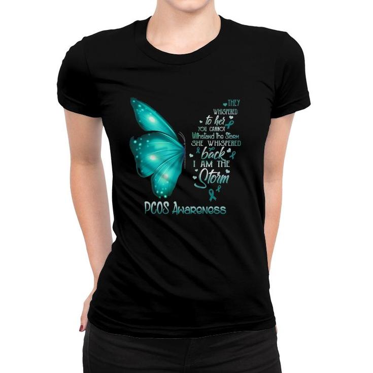 I Am The Storm Pcos Awareness Butterfly Women T-shirt