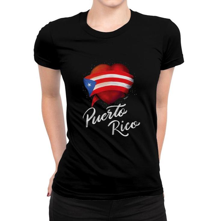 I Love Puerto Rico Flag For Women Women T-shirt