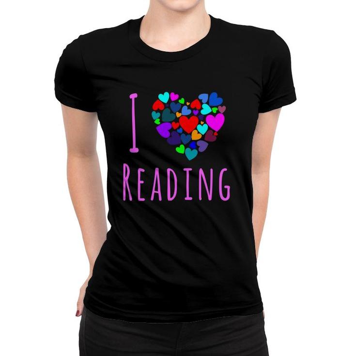 I Love Reading - Heart Love Books  Reading Club Women T-shirt