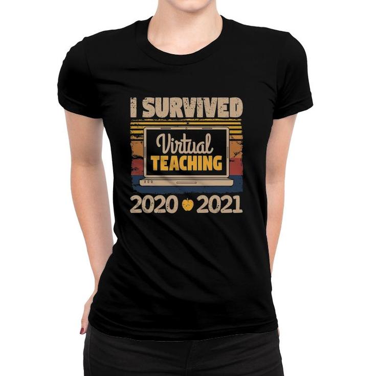 I Survived Virtual Teaching 2021 Vintage Survivor Teacher Women T-shirt