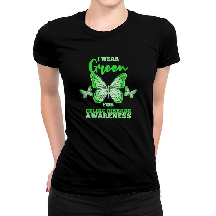 I Wear Green For Celiac Disease Awareness Gluten Free Tee  Women T-shirt