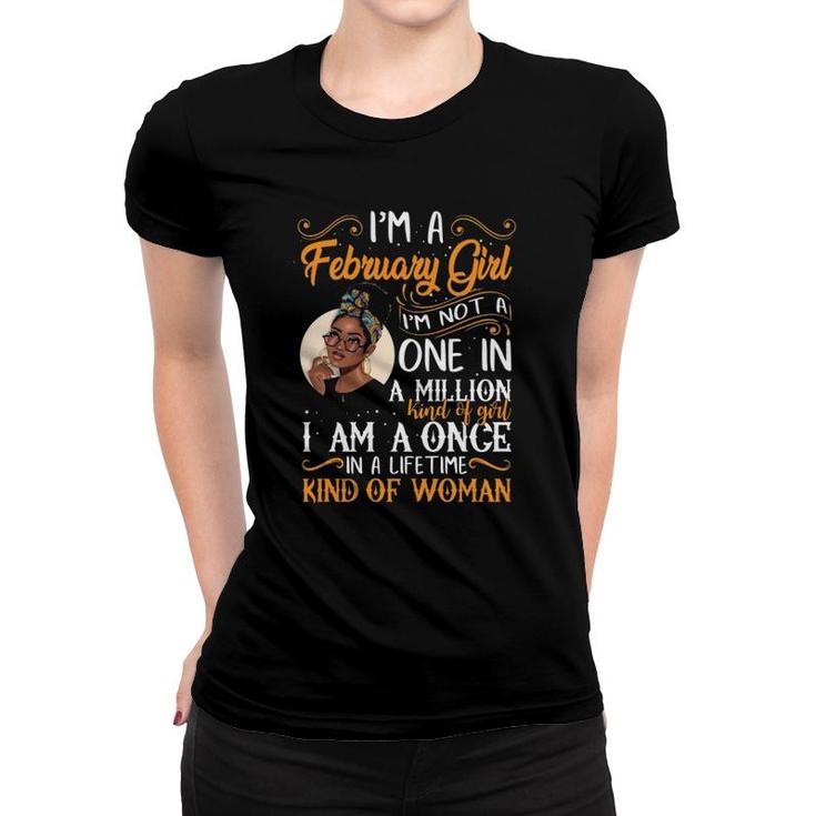 I'm A February Girl Black Women Aquarius Birthday Gifts Women T-shirt