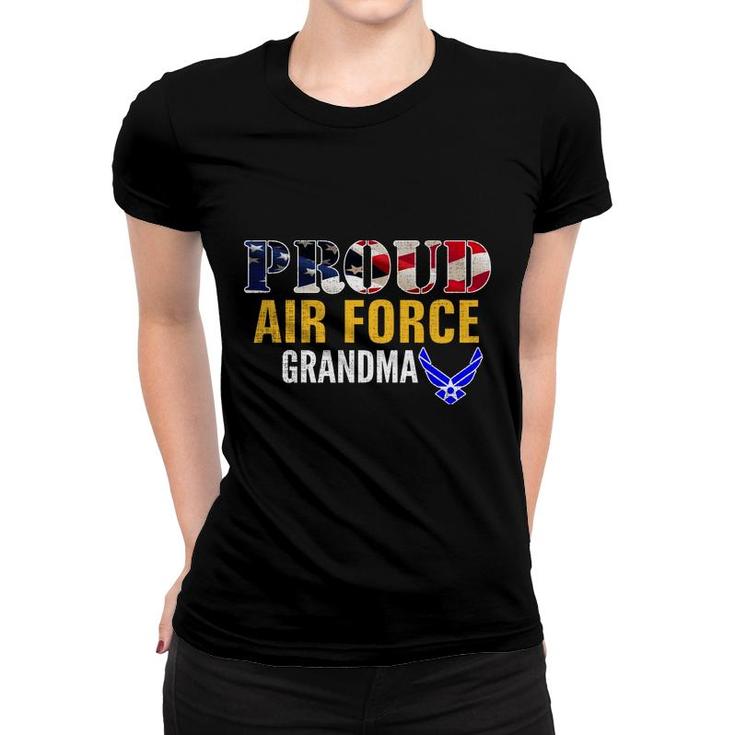 Im A Proud Air Force Grandma American Flag Gift Veteran Women T-shirt