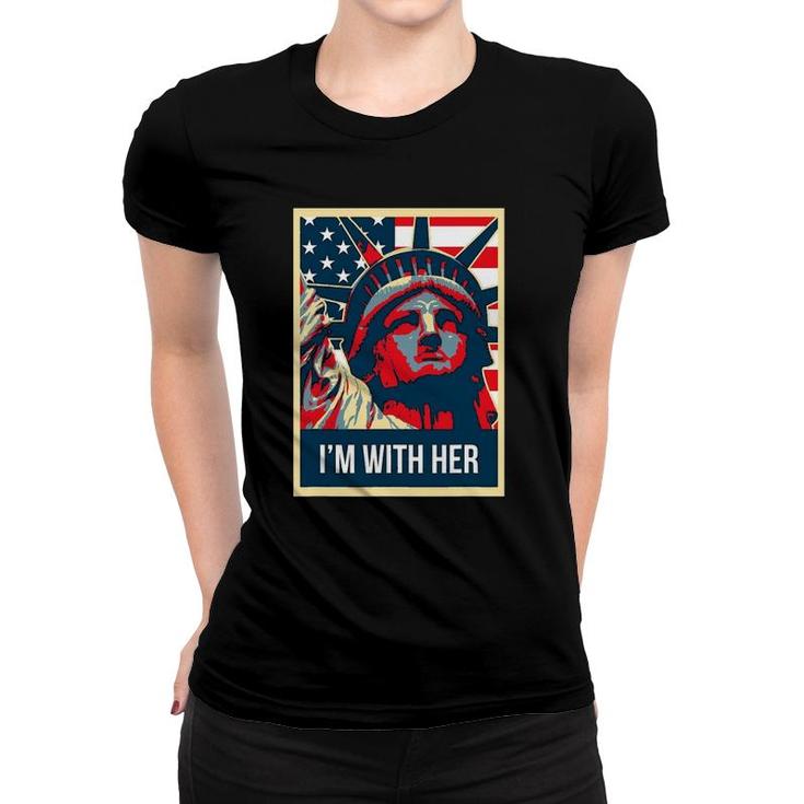 I'm With Her Vintage Statue Of Liberty New York Women T-shirt