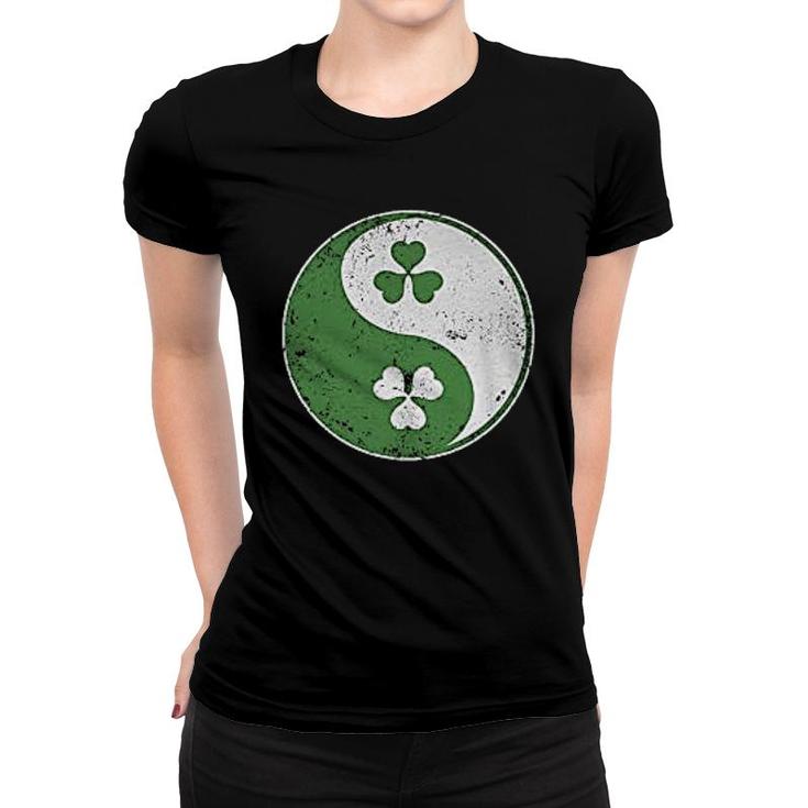 Irish Shamrock Yang Yin Women T-shirt