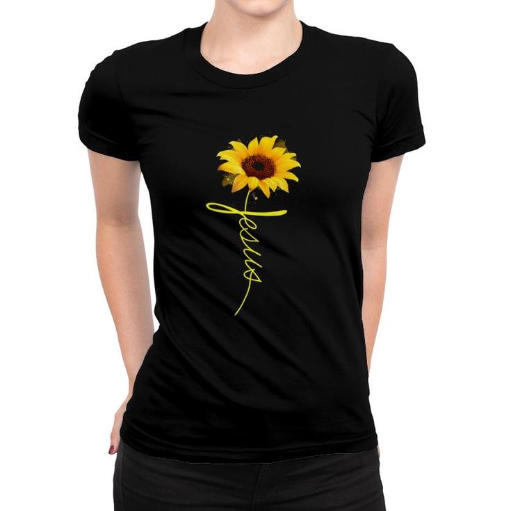 Jesus Sunflower Christian Gift Women T-shirt