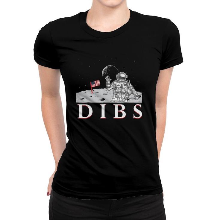 July 4Th Dibs Usa Flag On Moon Astronaut Space Women T-shirt