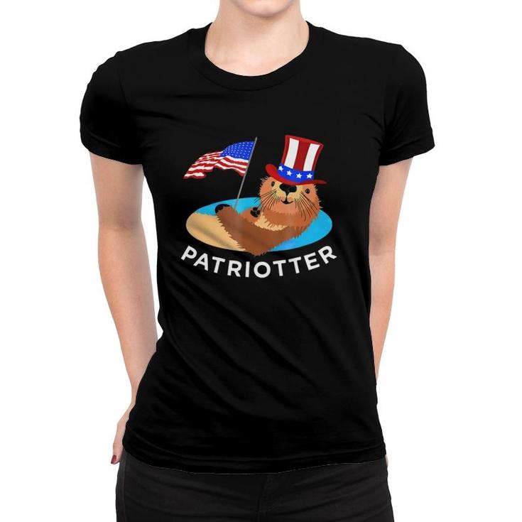July 4Th Otter Cute Usa Patriot Animal Tee Gift Women T-shirt