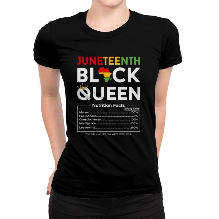 Juneteenth Womens Black Queen Nutritional Facts 4Th Of July Women T-shirt