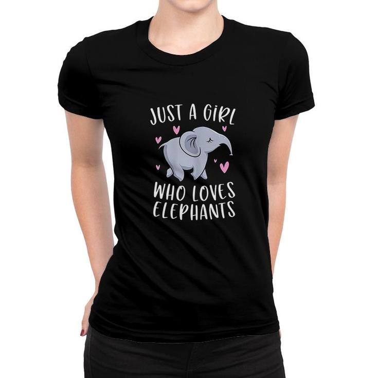 Just A Girl Who Loves Elephants Funny Elephant Gifts Girls Women T-shirt