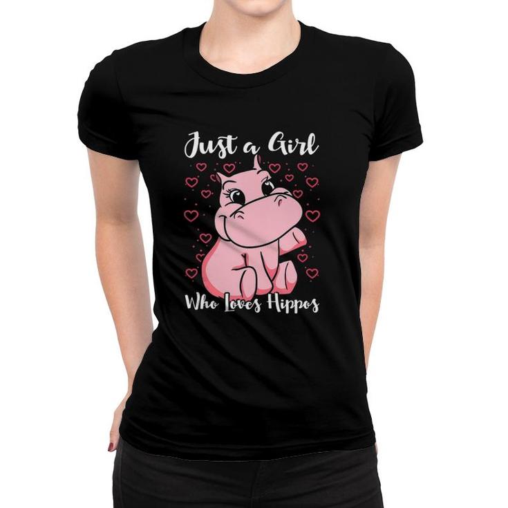 Just A Girl Who Loves Hippos Woman Cute  Women T-shirt