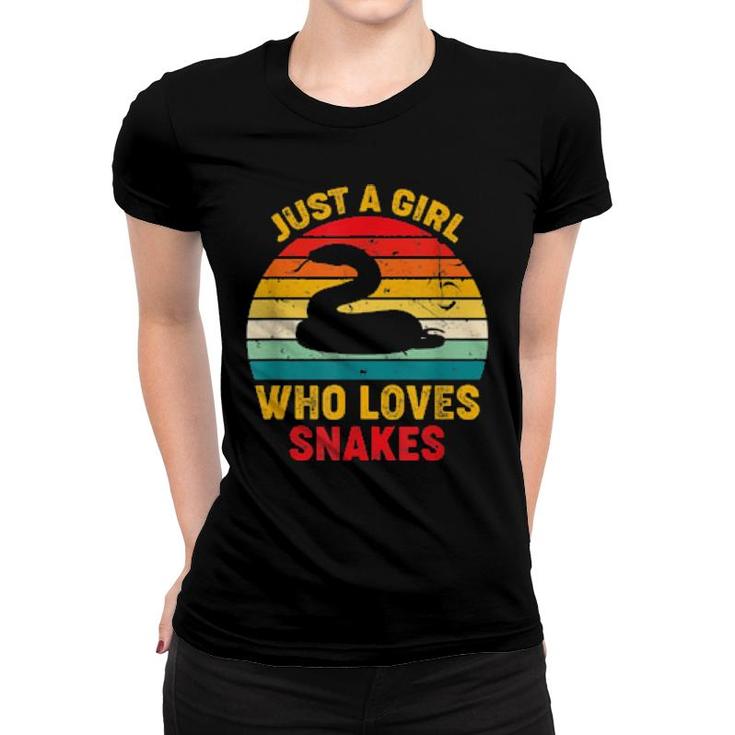 Just A Girl Who Loves Snakes Retro Sunset Snakes  Women T-shirt
