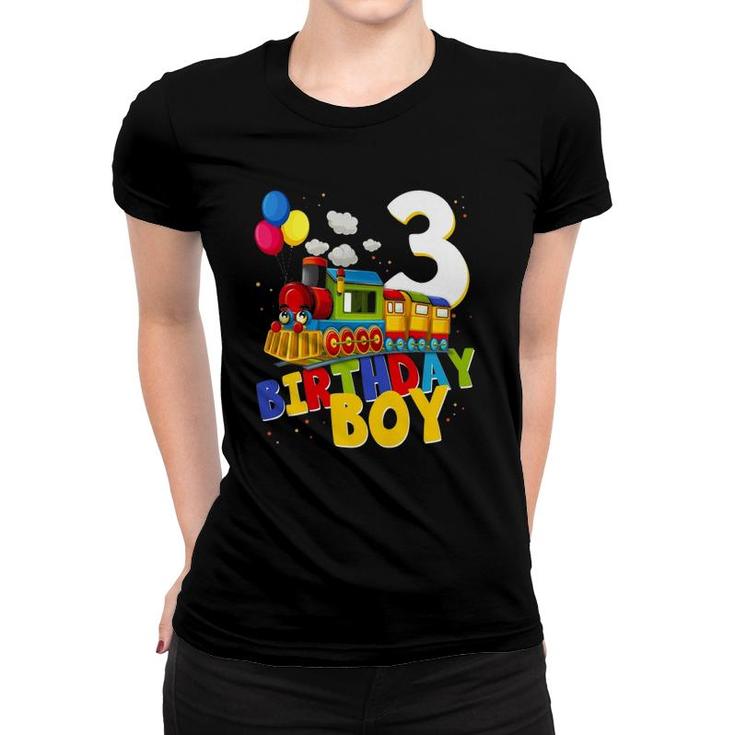 Kids 3Rd Birthday Train Boys Girls 3 Years Old I'm Three Gift  Women T-shirt