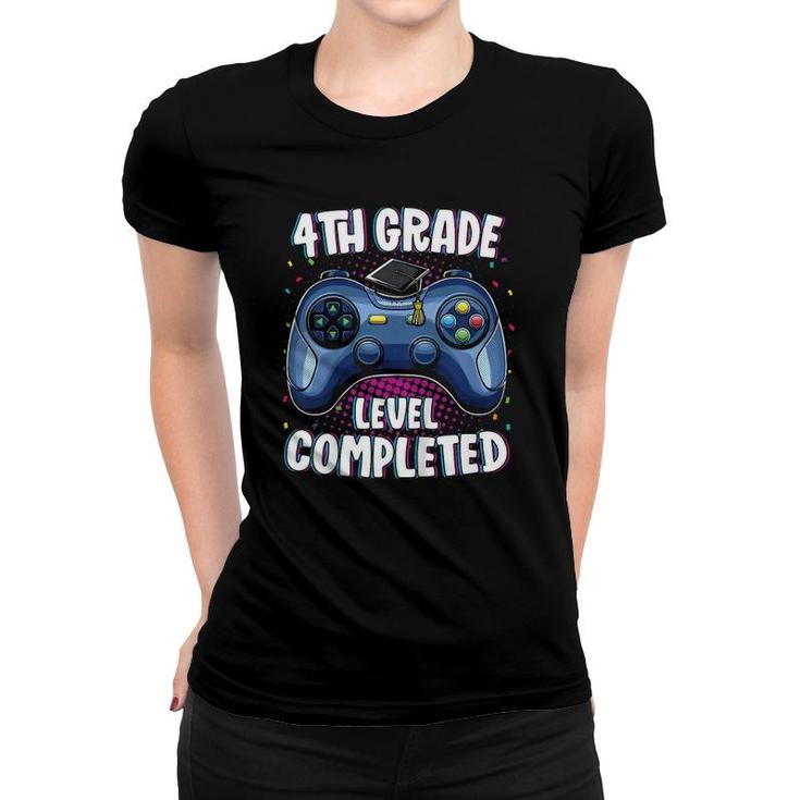 Kids 4Th Grade Graduation Level Completed Gamer Graduation Women T-shirt