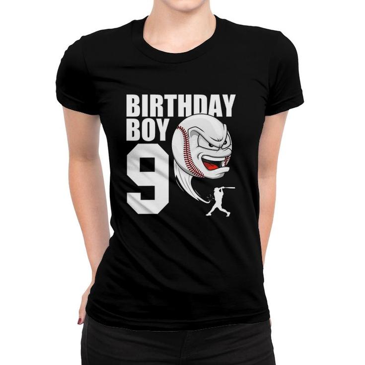 Kids 9 Years Old Baseball Birthday Party Theme 9Th Gift For Boy Women T-shirt
