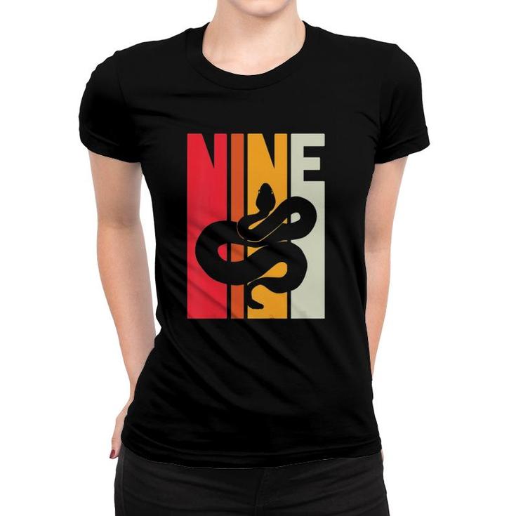 Kids 9Th Birthday Vintage Snake Lover Pet Reptile 9 Years Old Women T-shirt