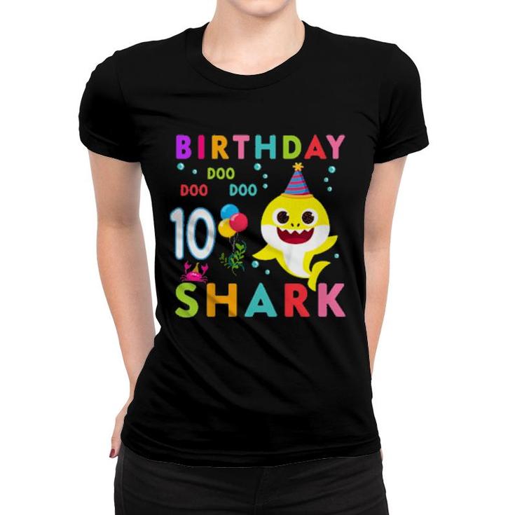 Kids Baby Cute Shark 8Th Birthday Boy Girl 8 Year Old  Women T-shirt