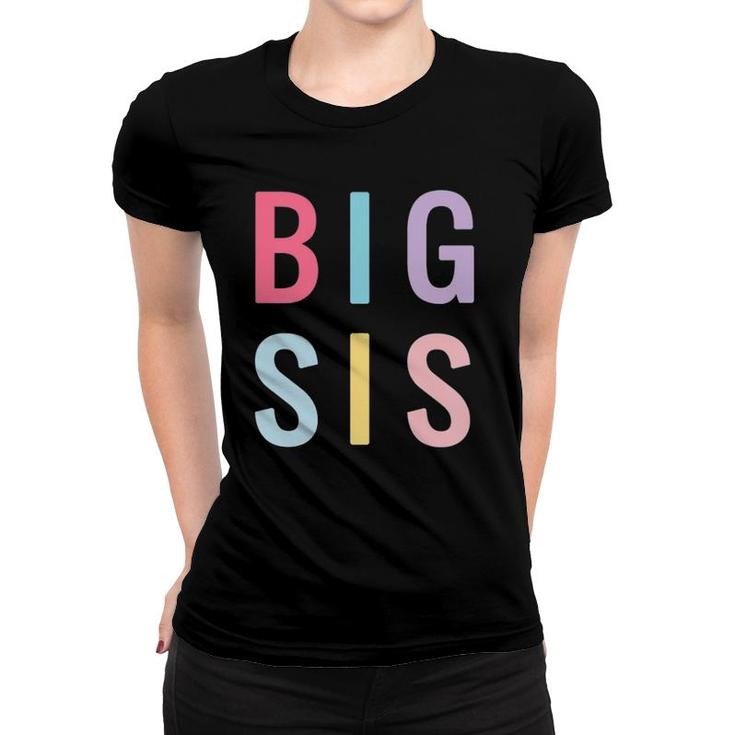 Kids Rainbow Big Sister Sibling Reveal Announce For Toddler Girls Women T-shirt