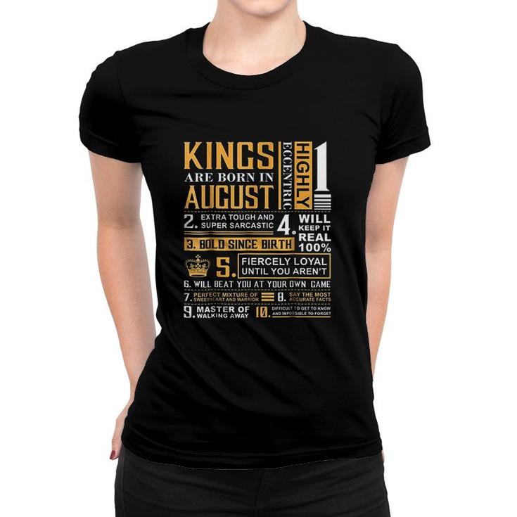 Kings Are Born In August Women T-shirt