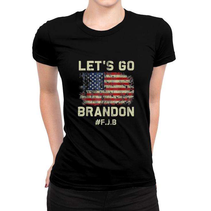 Lets Go Brandon Lets Go Brandon Vintage Us Flag  Women T-shirt