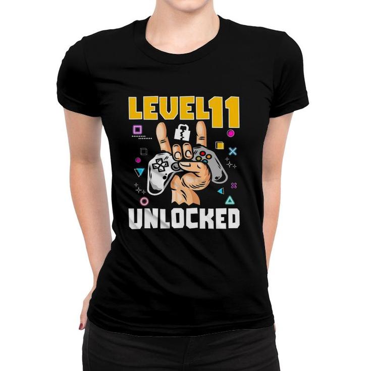 Level 11 Unlocked Awesome Video Game 11Th Birthday Kids Gift Women T-shirt