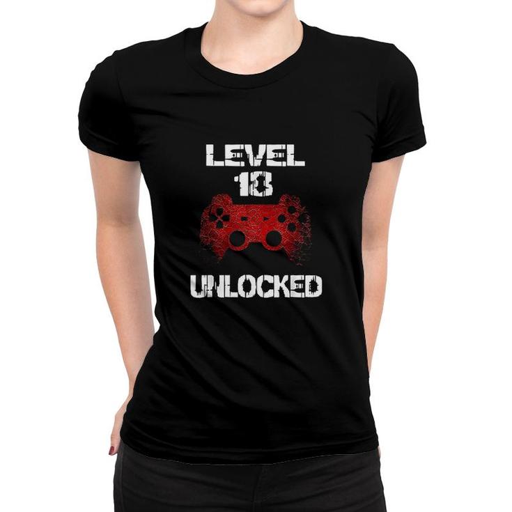 Level 18 Unlocked Boys 18th Birthday 18 Year Old Gamer Teens  Women T-shirt
