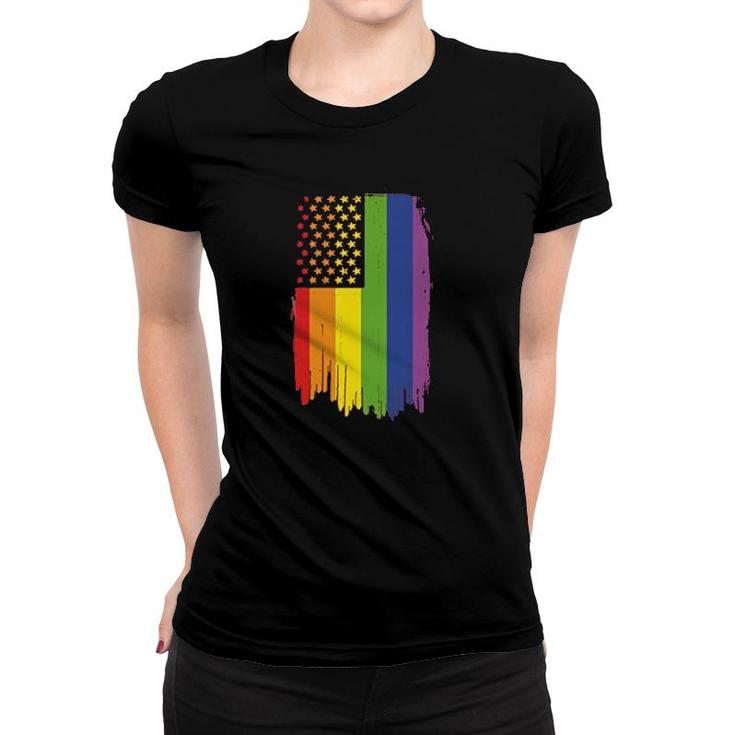 Lgbt Flag Rainbow Flag Neon Gay Pride Women T-shirt