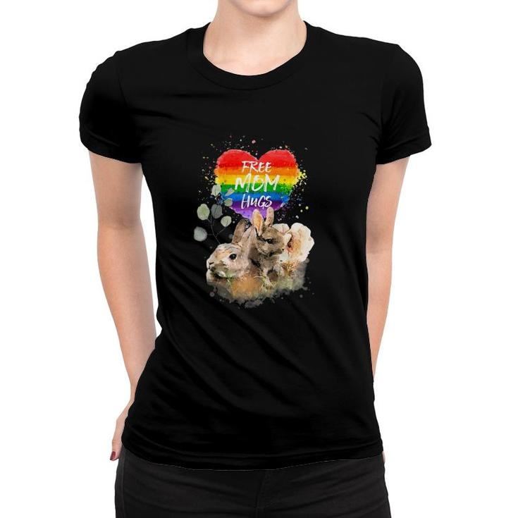 Lgbt Pride Mama Rabbit Baby Bunny Free Mom Hugs Mothers Day Raglan Baseball Tee Women T-shirt