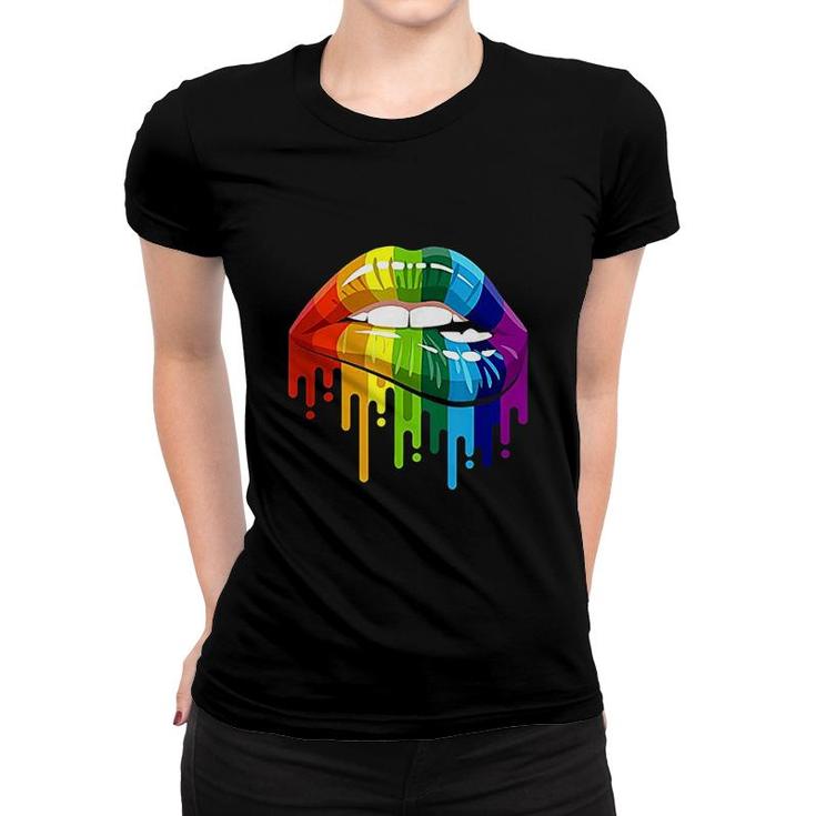 Lgbt Rainbow Lip Gay Pride Women T-shirt