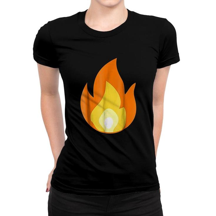 Lit Fire Flame Hot Burning Beach Women T-shirt