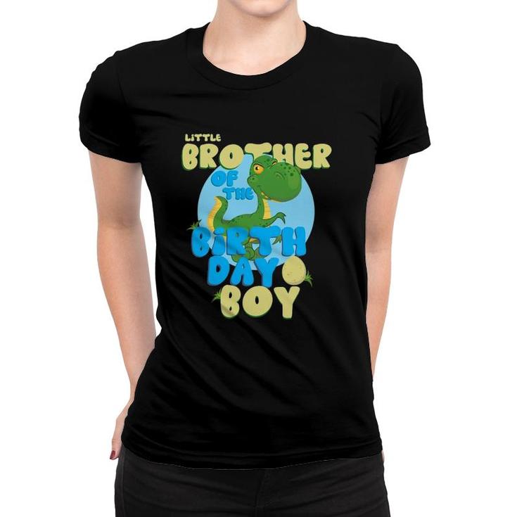 Little Brother Of Birthday Boy Dinosaurus Matching Family Women T-shirt