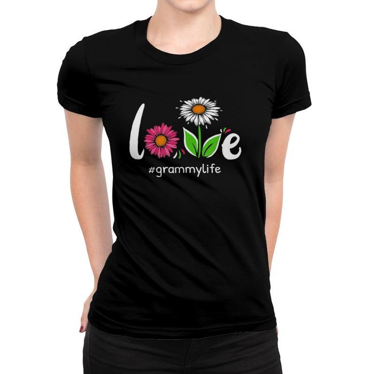 Love Grammy Life Floral Grandma Cute Grandmother Costume Women T-shirt