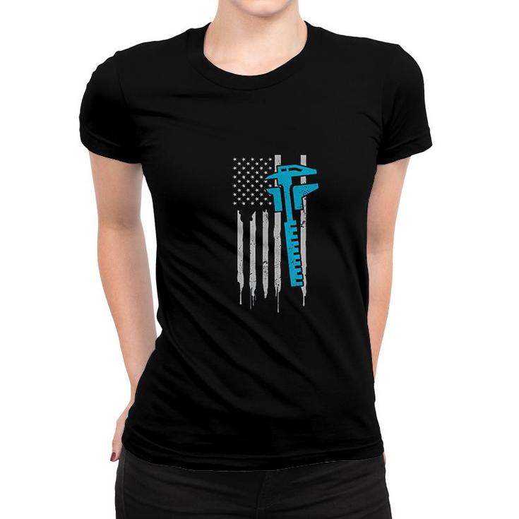 Machinist Us American Flag Women T-shirt
