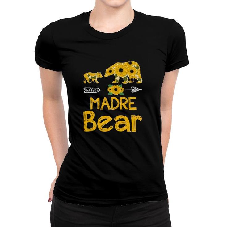 Madre Bear Sunflower Matching Mother In Spanish Portuguese For Mother’S Day Gift Women T-shirt