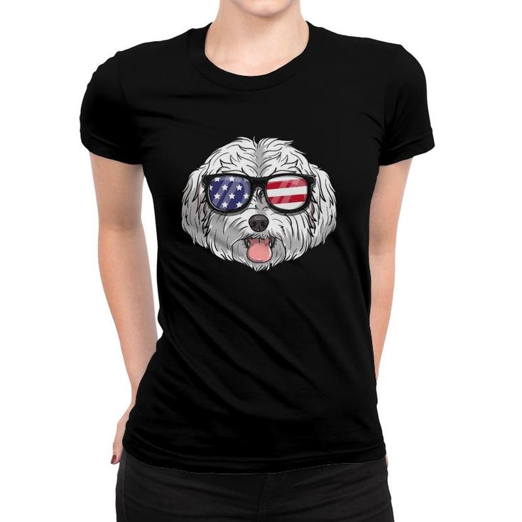 Maltipoo Dog Patriotic Usa 4Th Of July American Cute Gift Women T-shirt