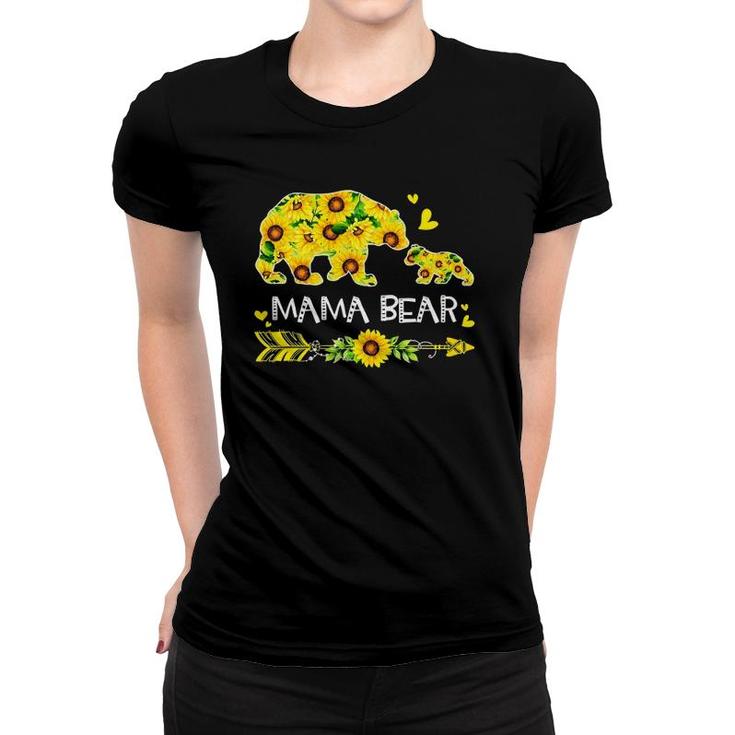 Mama Bear Sunflower Outfit Funny Mama Mothers Day Women T-shirt
