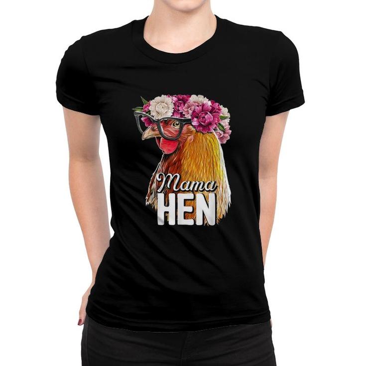 Mama Hen Floral Rhode Island Red Chicken Farmer  Gift Women T-shirt