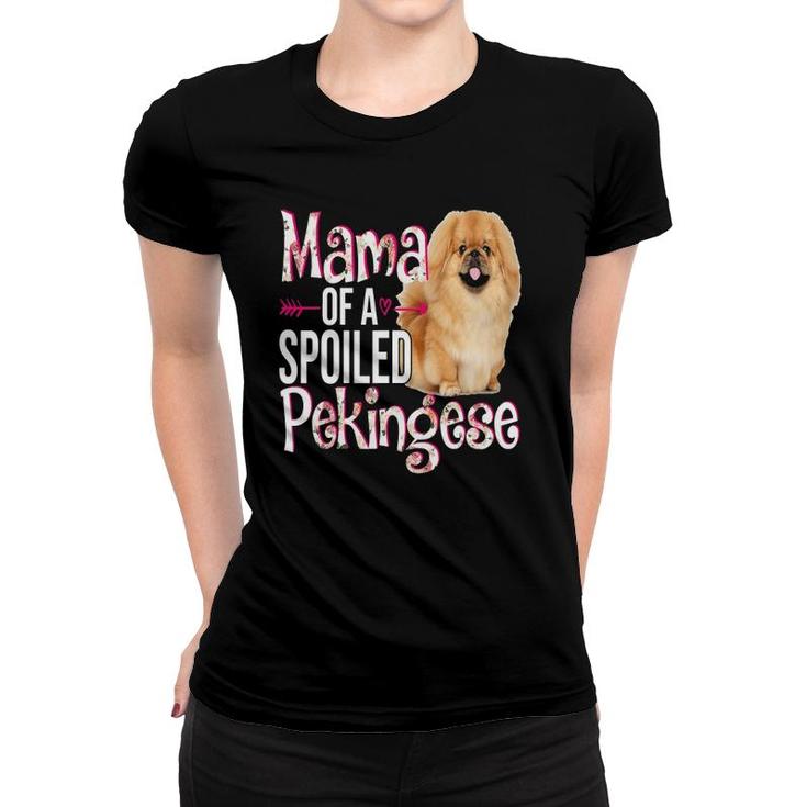 Mama Of A Spoiled Pekingese Happy Mother's Day Floral Dog Women T-shirt