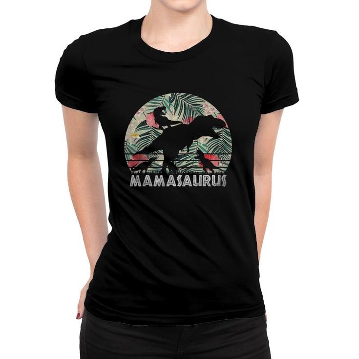 Mamasaurus Mothers Day - Floral Dinosaur 3 Kids Mother Gift Women T-shirt
