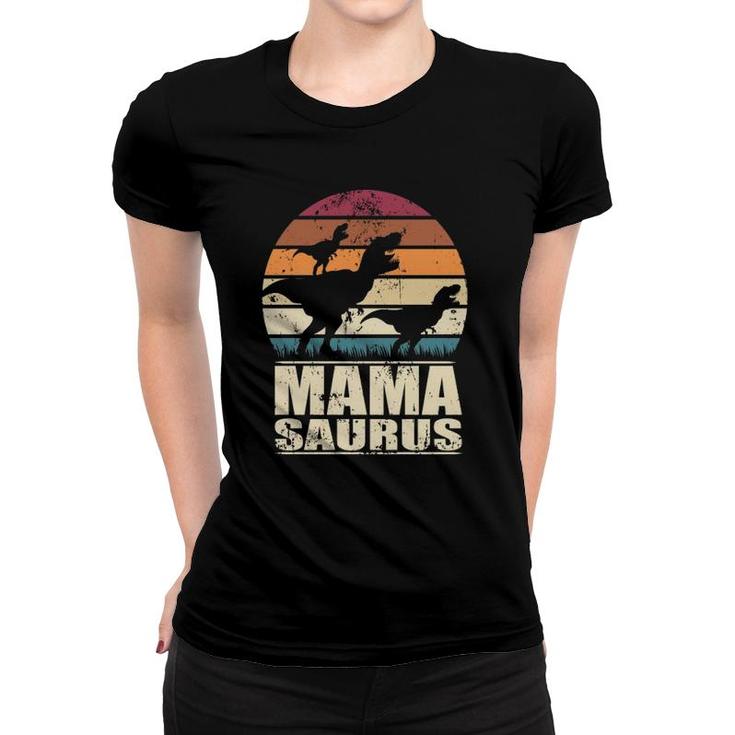 Mamasaurus Rex Dinosaur Baby Dino Twin Dino Mom Mama Saurus Women T-shirt