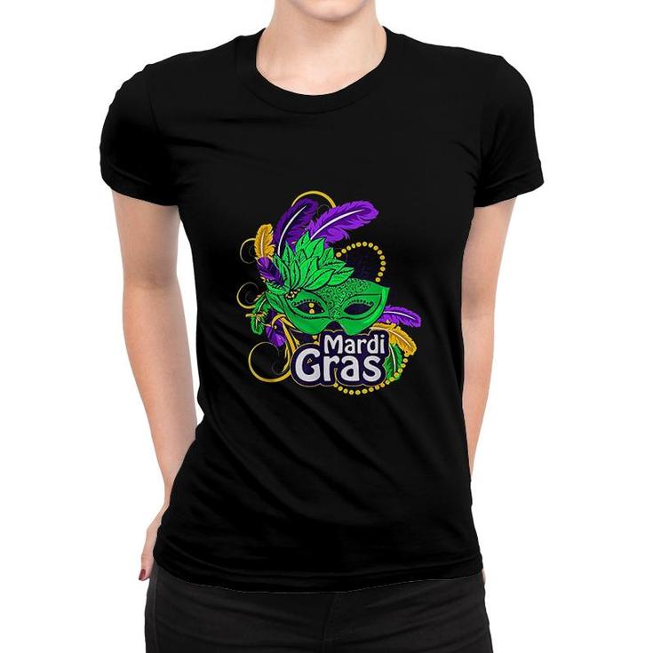 Mardi Gras 2021 Beads Feathers Women T-shirt