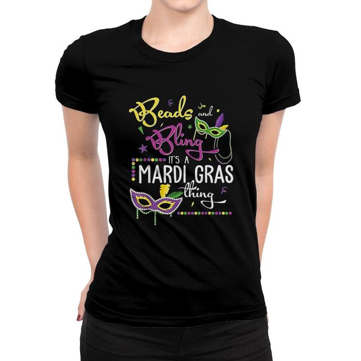 Mardi Gras Bling And Beads Gift Women T-shirt